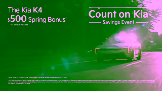 KIA The Kia K4 Right now get a 500 Bonus during the Count on Kia Savings Event Ad Commercial Brand Imagery Photoshoot 2