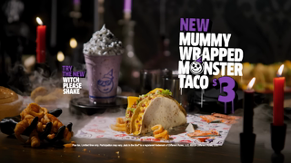 Jack in the Box Monster Tacos ft Mummy Wrapped Monster Tacos Name Names Jack in the Box Ad Commercial Brand Imagery Photoshoot 1