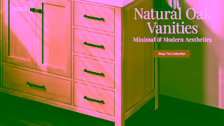 ARIEL Bath ARIEL Bath Natural Oak Bathroom Vanities Ad Commercial Brand Imagery Photoshoot 2