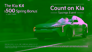 KIA The Kia K4 Right now get a 500 Bonus during the Count on Kia Savings Event Ad Commercial Brand Imagery Photoshoot 2