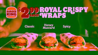 Burger King Hack Your Meal Routine 299 Royal Crispy Wraps Ad Commercial Brand Imagery Photoshoot 0