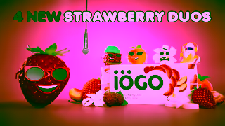 iOGO iGO Creamy Strawberry Duo Ft Raspberry Peach Vanilla and Banana Made with real fruit Ad Commercial Brand Imagery Photoshoot 2