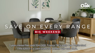 Oak Furnitureland OFL AUG BH Big Weekend Whole Home 20s IFC Ends Monday 16x9 Ad Commercial Brand Imagery Photoshoot 0