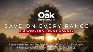 Oak Furnitureland OFL AUG BH Big Weekend Whole Home 20s IFC Ends Monday 16x9 Ad Commercial Brand Imagery Photoshoot 2