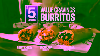 Taco Bell 5 or Less Value Cravings Burritos Ad Commercial Brand Imagery Photoshoot 2