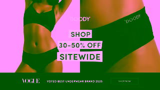 Boody The Underwear Brand trusted by VOGUE Feel Good with 3050 off sitewide Ad Commercial Brand Imagery Photoshoot 0
