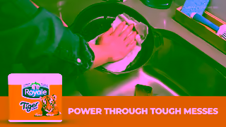 ROYALE TIGER STRONG Absorbent Even Cleans Pots Pans Ad Commercial Brand Imagery Photoshoot 1