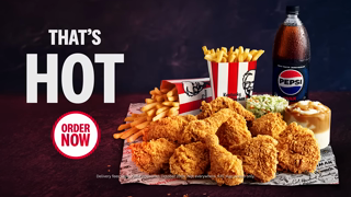 KFC KFCs 4 FREE pieces of Hot Spicy on delivery orders over 30 Ad Commercial Brand Imagery Photoshoot 2