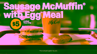 McDonalds McDonalds Sausage McMuffin with Egg Meal Loading Ad Commercial Brand Imagery Photoshoot 1