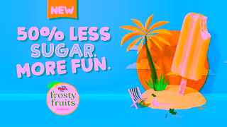Peters Ice Cream Frosty Fruits Tropical 50 Less Sugar More Fun Ad Commercial Brand Imagery Photoshoot 1