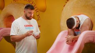 Cheerios Kelce Brothers Cheerios Challenge Ad Commercial Brand Imagery Photoshoot 1