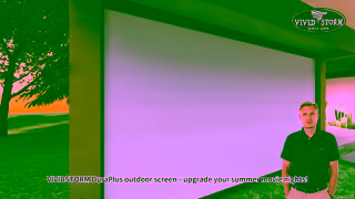 VIVIDSTORM Transform Your outdoors with the VIVIDSTORM DuraPlus Weatherproof Motorized Screen movienight Ad Commercial Brand Imagery Photoshoot 2