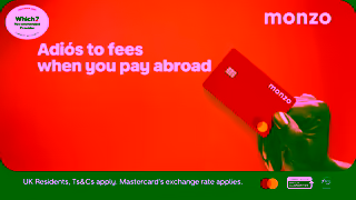 Monzo Bank Pay abroad feefree with Monzo UK residents TsCs and Mastercards exchange rate apply Ad Commercial Brand Imagery Photoshoot 0